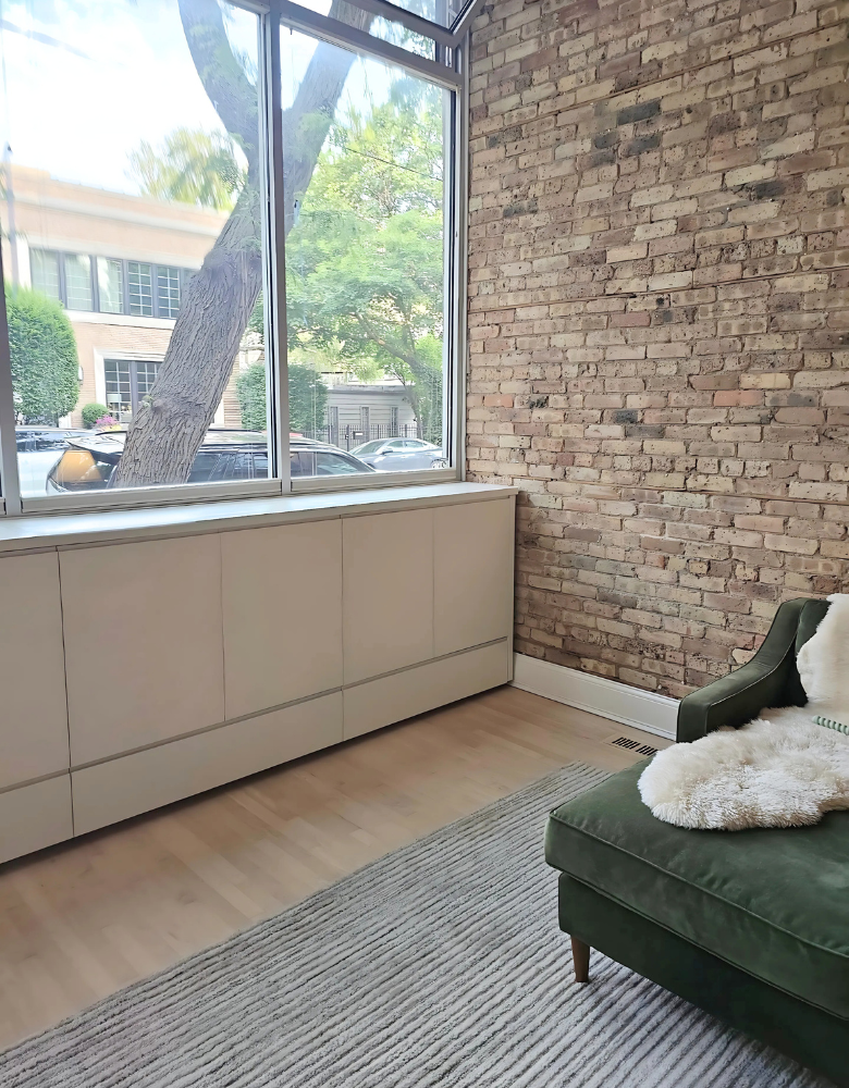 Built-in credenza storage cabinet