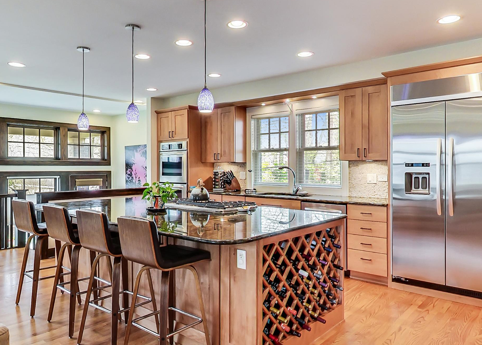 birch with a stain kitchen cabinets