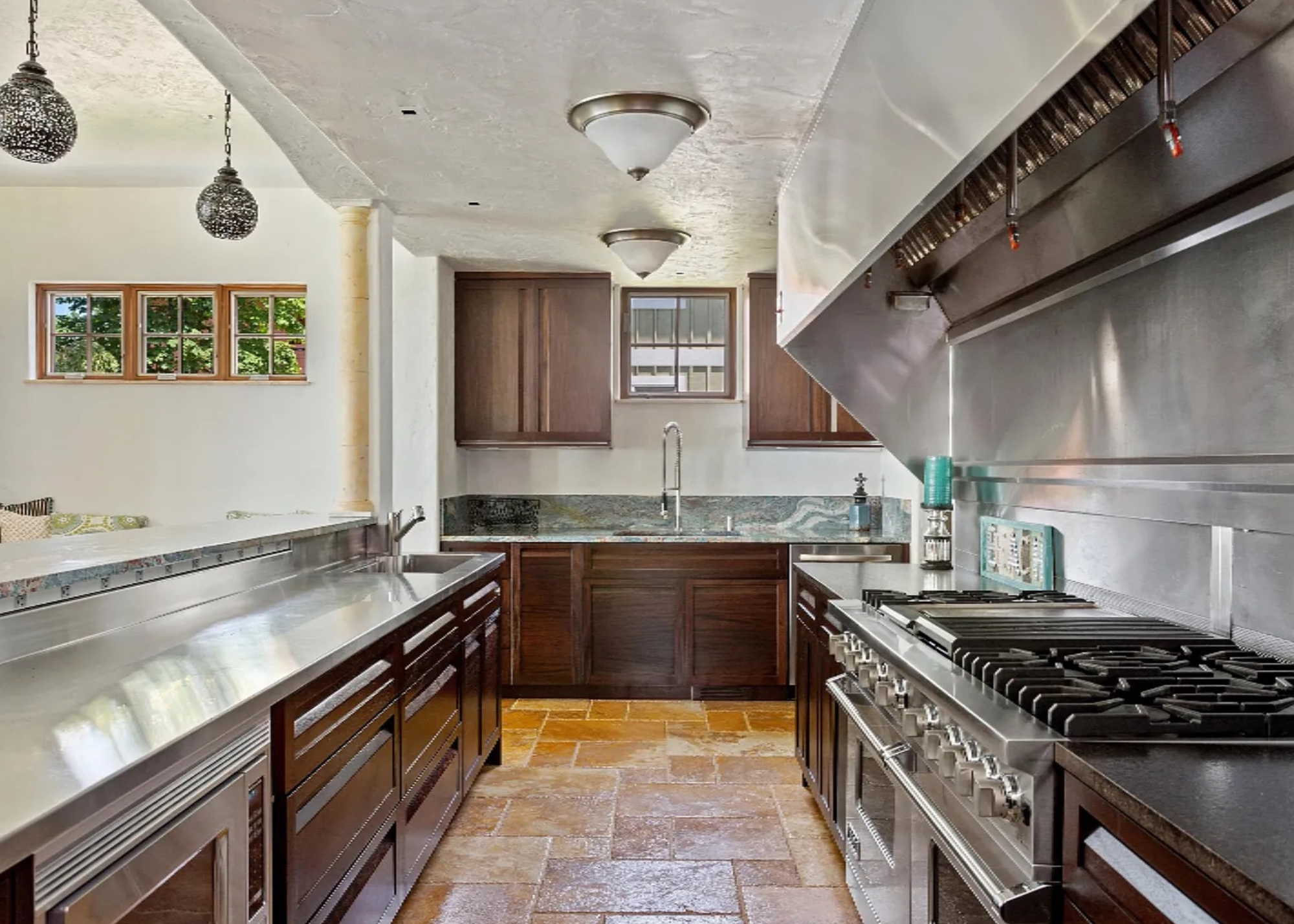 custom built mahogany cabinets with a dark stain by BradleyBuilt